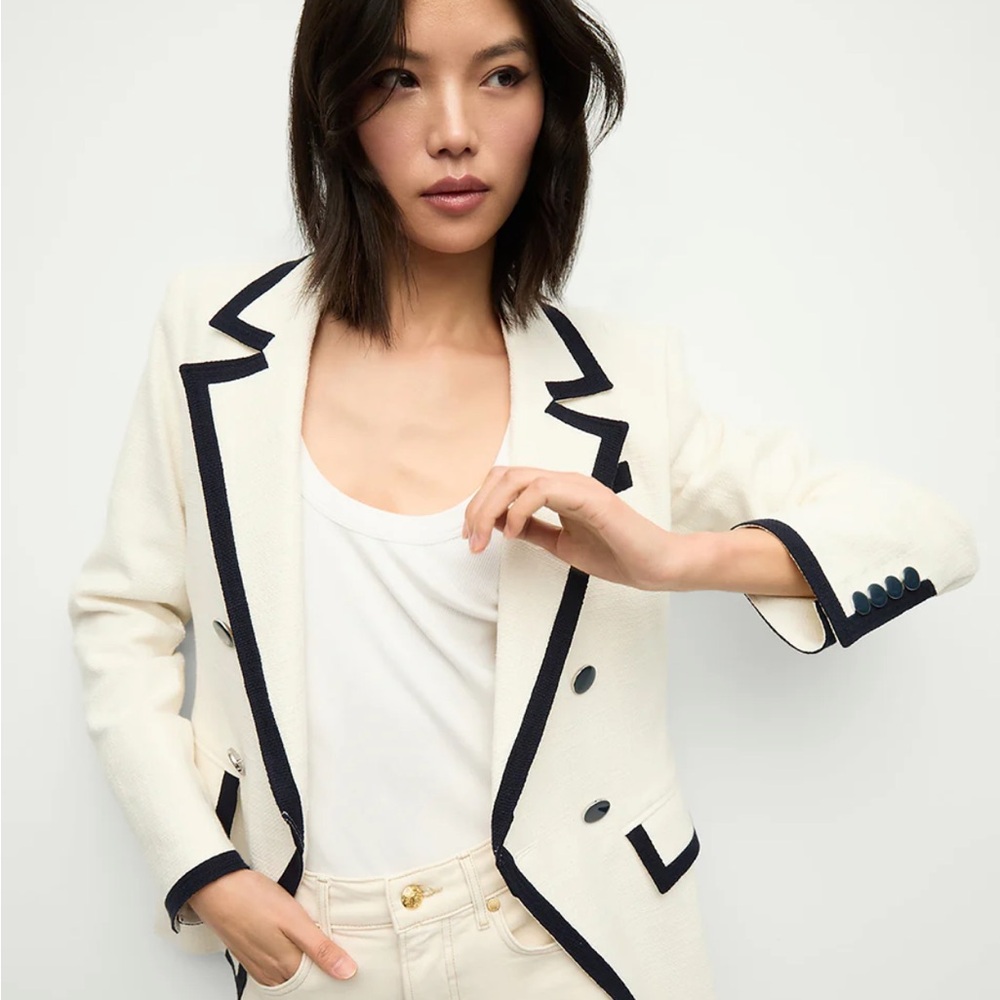 Veronica Beard Black and White Blazer with Tailored Fit
